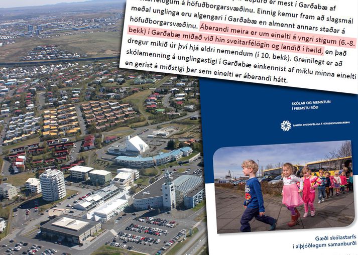 Í skýrslunni er bent á góðan námsárangur í Garðabæ en slagsmál, depurð og einelti er algengara.