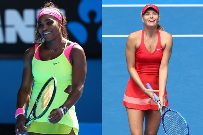 Serena Williams og Maria Sharapova.