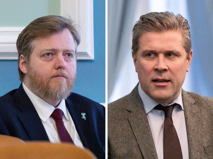 Sigmundur Davíð Gunnlaugsson, formaður Miðflokksins og Bjarni Benediktsson, formaður Sjálfstæðisflokksins