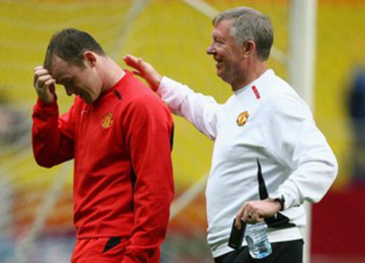 Rooney og Ferguson á æfingu