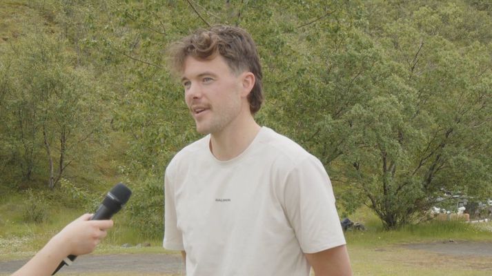 Þorsteinn Roy var sáttur eftir gott hlaup og góðan sigur í dag.