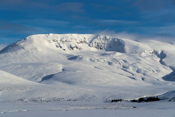 Snjóflóðið var í Skálafelli á öðrum tímanum.