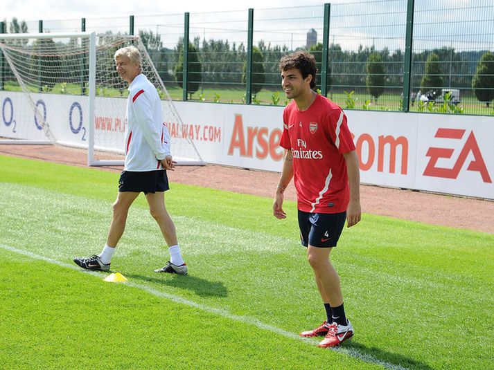 Cesc Fabregas og Arsene Wenger.
