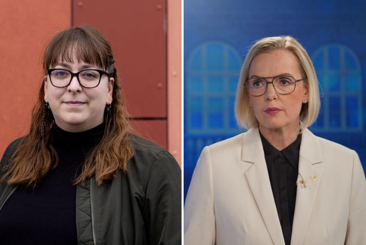Sema Erla Serdaroglu, formaður Solaris, og Guðrún Hafsteinsdóttir, formaður Sjálfstæðisflokksins.