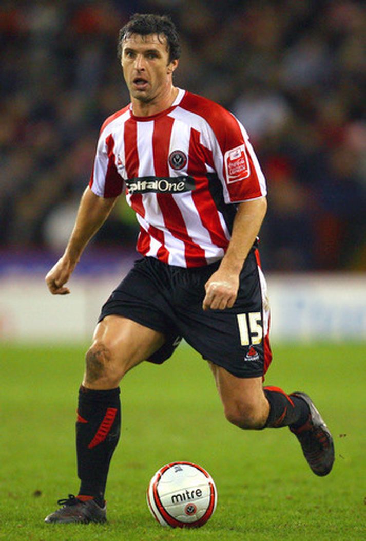 Gary Speed í leik með Sheffield United á nýliðinni leiktíð.