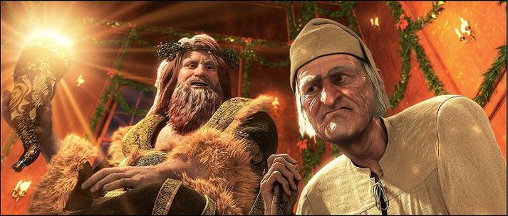 Ný teiknimynd með Jim Carrey í hlutverki Scrooge fór beint á toppinn.