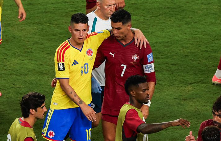 Vel fór á með James Rodríguez og Cristiano Ronaldo eftir leik Kólumbíu og Portúgals í Miami.