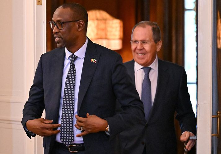 Abdoulaye Diop, utanríkisráðherra Malí, og Sergei Lavrov, kollegi hans frá Rússlandi. Myndin var tekin þegar Diop heimsótti Rússland.