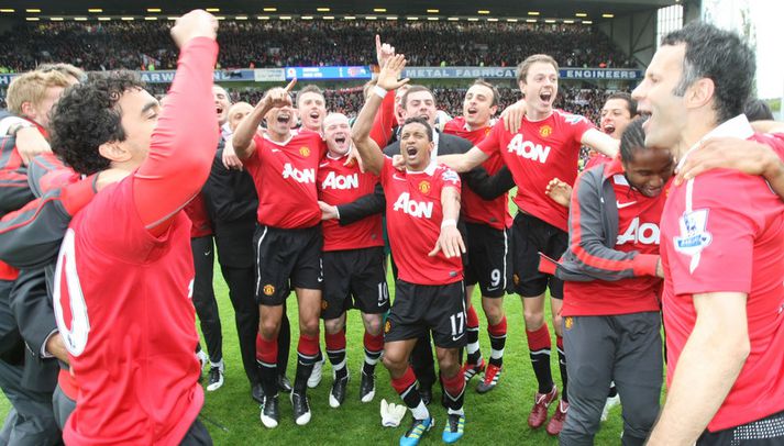 Manchester United  tryggði sér titilinn á Ewood Park í fyrra.
