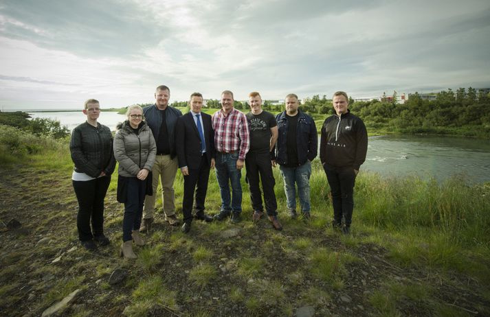 Sveitarstjórn Blönduóss með Valdimari O. Hermannssyni sveitarstjóra sem er fjórði frá vinstri. Húsnæðisskortur er nú í sveitarfélaginu. Mynd/Blönduósbær