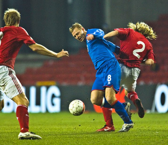 Brynjar Björn á Parken í kvöld.