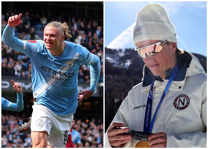 Erling Braut Haaland og Johannes Hösflot Klæbo eru tvær af stærstu íþróttastjörnum Noregs og heimsins.