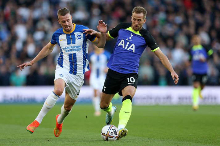 Harry Kane skoraði sigurmark Tottenham Hotspur í leik liðsins gegn Brighton. 