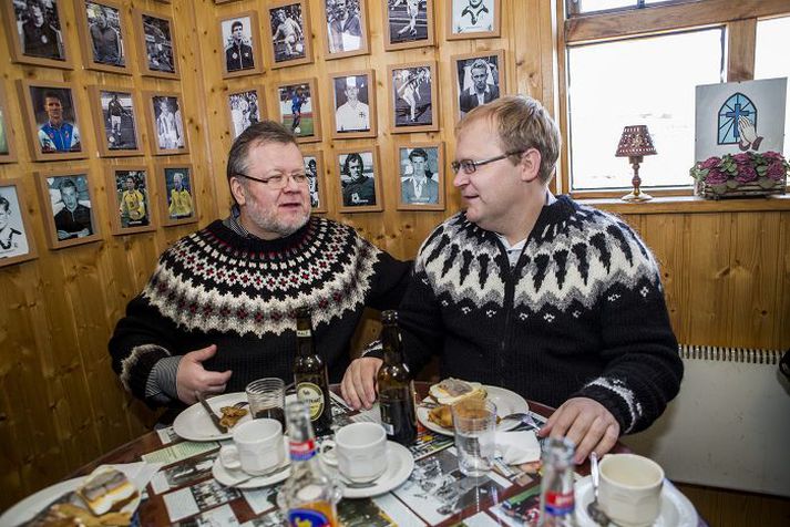 Össur Skarphéðinsson og Urmas Paet funduðu á Litlu kaffistofunni í gær.