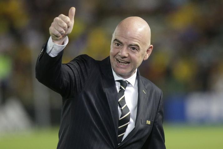 Gianni Infantino, forseti FIFA. Hann að ríkissaksóknari Sviss funduðu á laun á sama tíma og embættið átti að rannsaka spillingu innan alþjóðasambandsins.