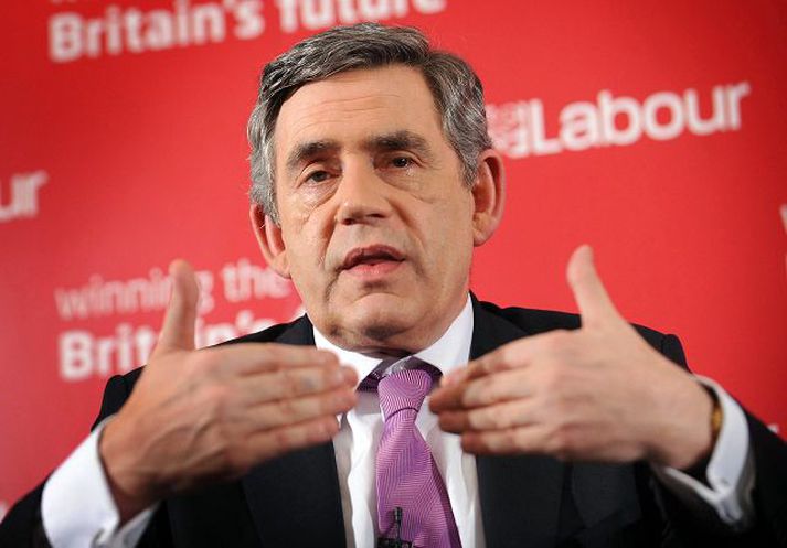 Gordon Brown Forsætisráðherrann svaraði gagnrýnendum fullum hálsi á fundi í London í gær.Nordicphotos/afp