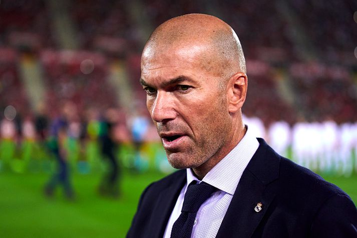 Zidane um helgina er Real tapaði fyrir Mallorca.