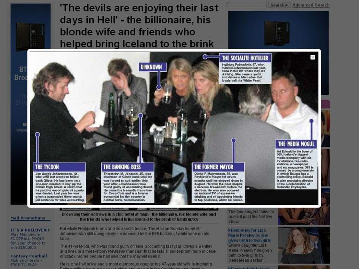 Þessi mynd er í Daily Mail í dag og var tekin á 101 Hóteli aðfararnótt síðasta laugardags.