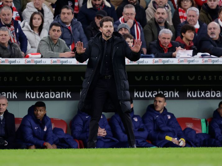 Diego Simeone á hliðarlínunni í dag.