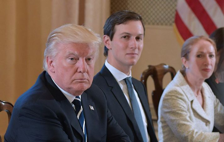 Donald Trump með tengdasyninum Jared Kushner.