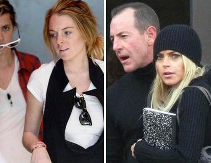 Lindsay Lohan og Michael Lohan faðir hennar.