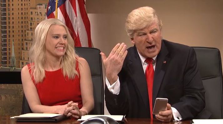 Alec Baldwin hefur slegið í gegn í hlutverki sínu sem Donald Trump í bandaríska grínþættinum Saturday Nigth Live.