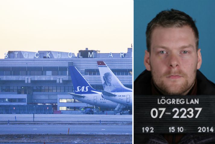 Sindri flaug til Svíþjóðar með Icelandair á öðru nafni.