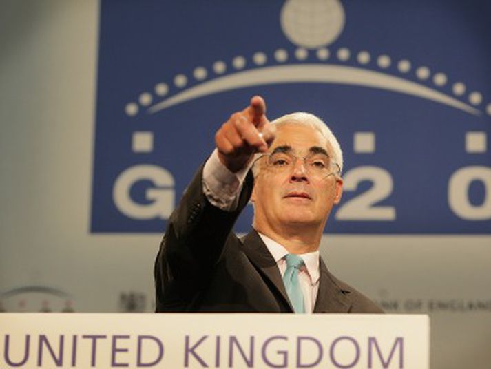 Alistair Darling fjármálaráðherra Bretlands á fundinum.