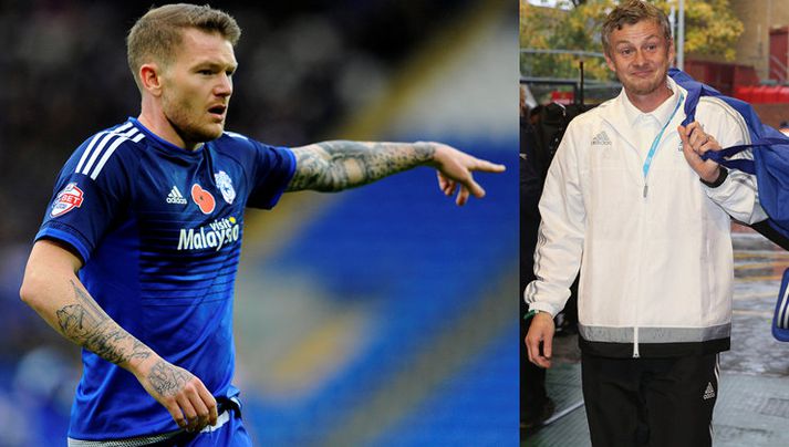Ole Gunnar Solskjær og Aron Einar Gunnarsson.