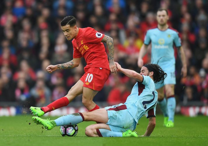 Coutinho í leik með Liverpool.