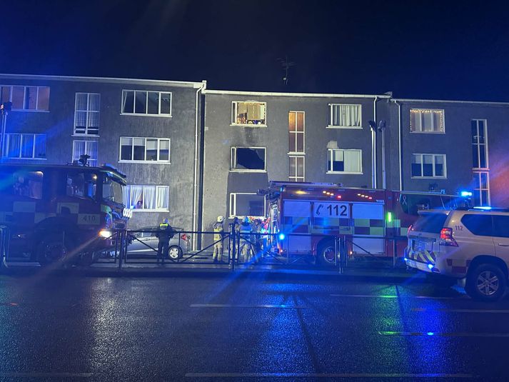 Töluverður viðbúnaður var á vettvangi.