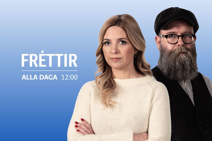Hádegisfréttir eru á slaginu tólf. 