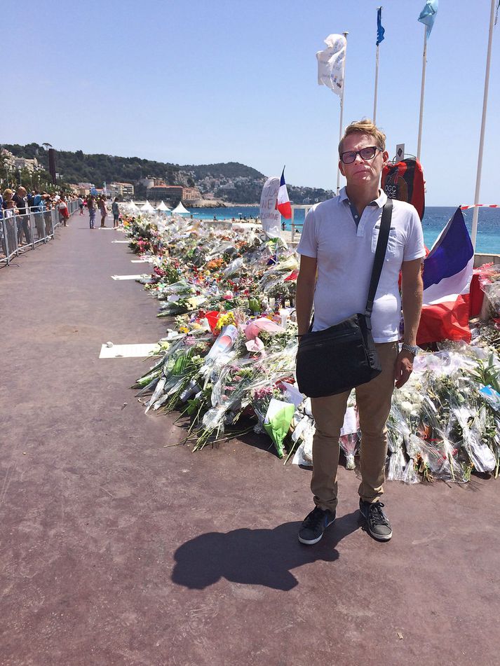 Bergþór á strandgötunni Promenade des Anglais þar sem 84 týndu lífi, þar af tíu börn og unglingar.