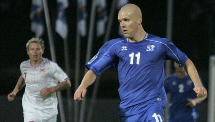 Emil Hallfreðsson í leik með íslenska landsliðinu.