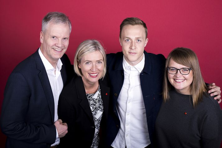 Pétur Hrafn og með flokksmeðlimum sínum