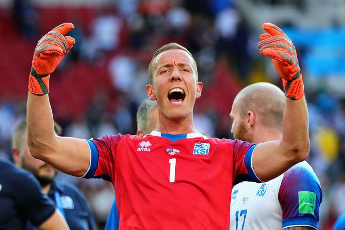 Hannes Þór Halldórsson var hetjan á móti Argentínu.