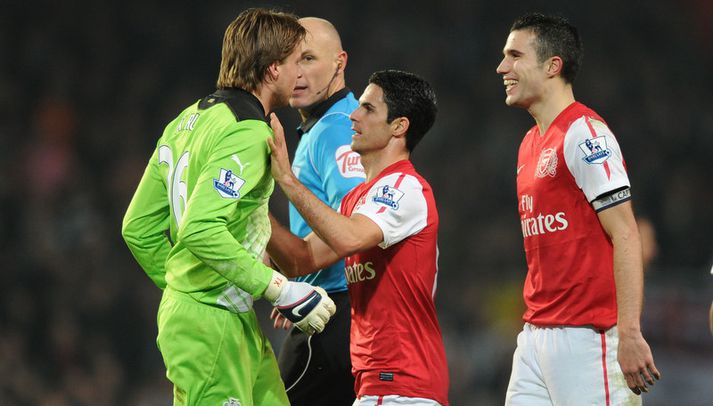 Robin van Persie og Tim Krul.