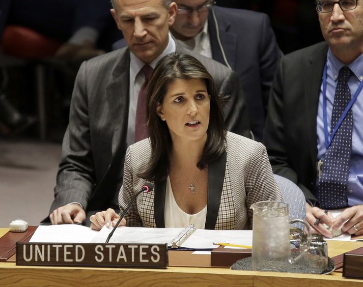 Nikki Haley, fyrrverandi sendiherra Bandaríkjanna gagnvart Sameinuðu þjóðunum.