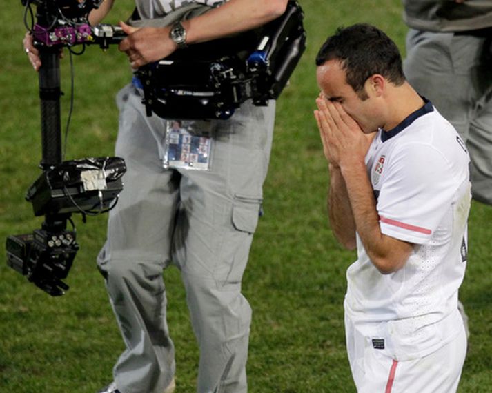 Landon Donovan eftir leikinn í dag.