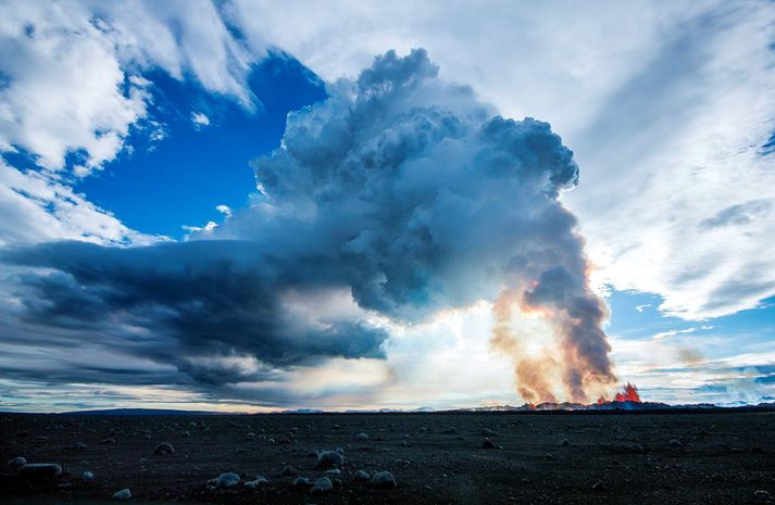 Gosmökkurinn frá Holuhrauni hefur áhrif víða um land.