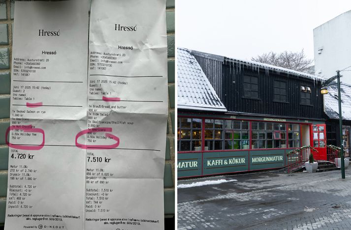 Ólöf Dóra og vinkona hennar tilltu sér á Hressó í gær í tilefni þjóðhátíðardagsins. Hún segir farir sínar ekki sléttar eftir heimsóknina.