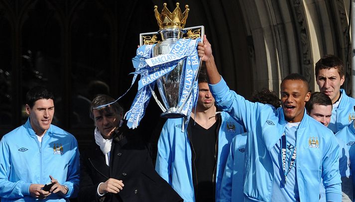 Roberto Mancini og Vincent Kompany.