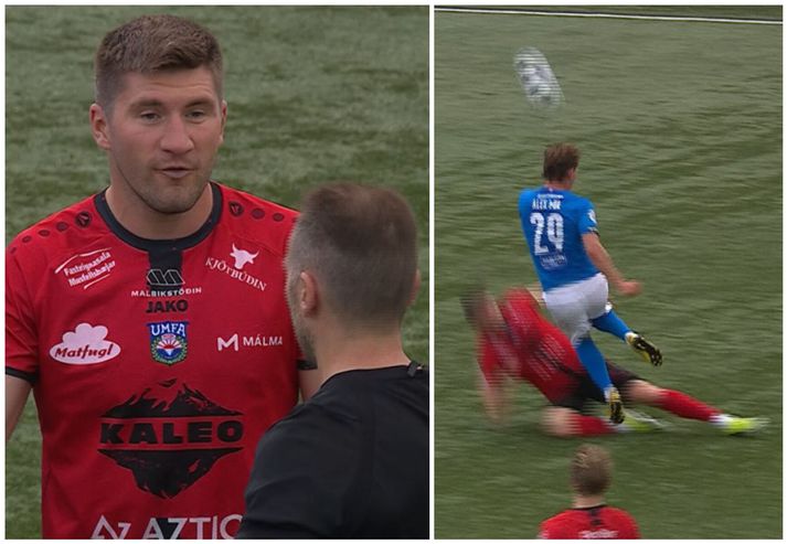 Axel Óskar Andrésson varð í gær fyrsti leikmaður Aftureldingar í efstu deild til að fá rautt spjald.