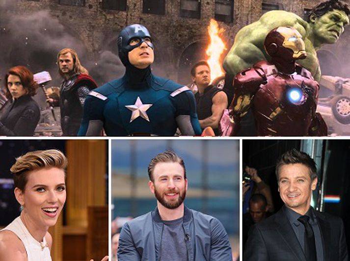 Scarlett Johanson, Chris Evans og Jeremy Renner leika öll í myndinni.