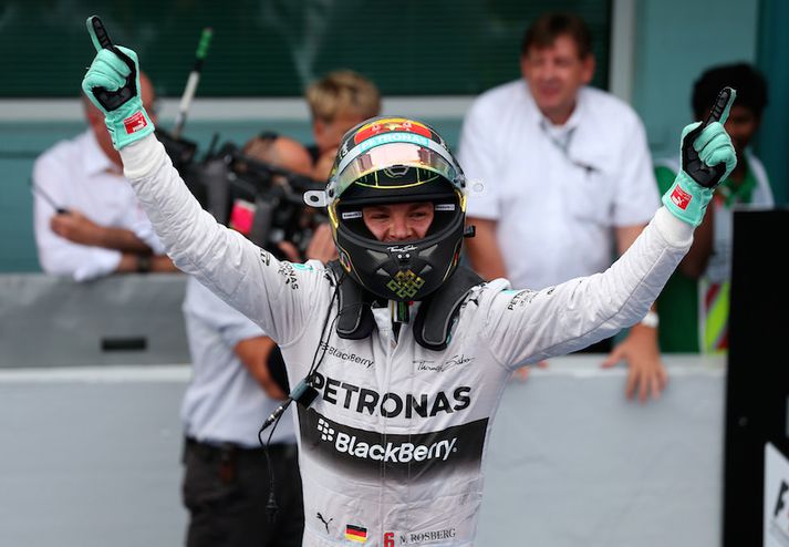 Rosberg fagnaði gríðarlega