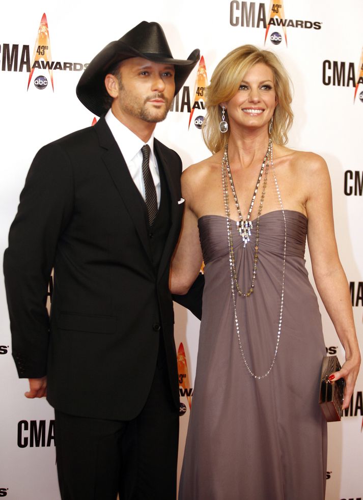 Tim McGraw og eiginkona hans, Faith Hill.