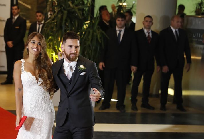 Antonella Roccuzzo og Lionel Messi.