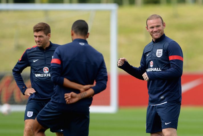 Rooney á landsliðsæfingu í gær.