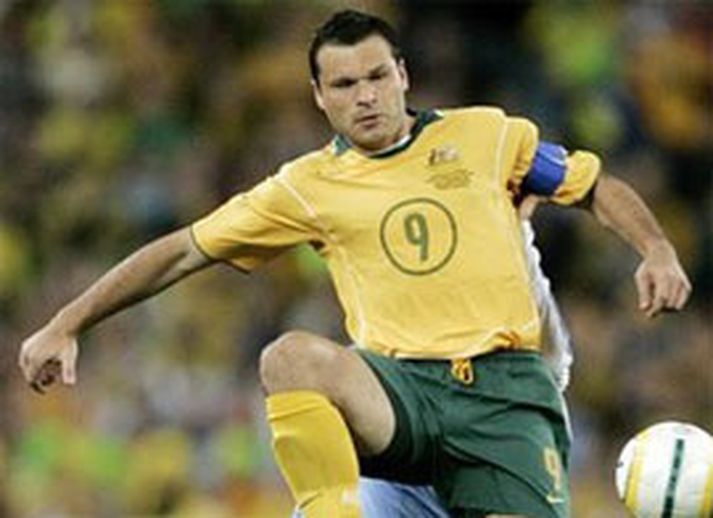 Mark Viduka í leik Ástralíu og Uruguay síðastliðinn nóvember.