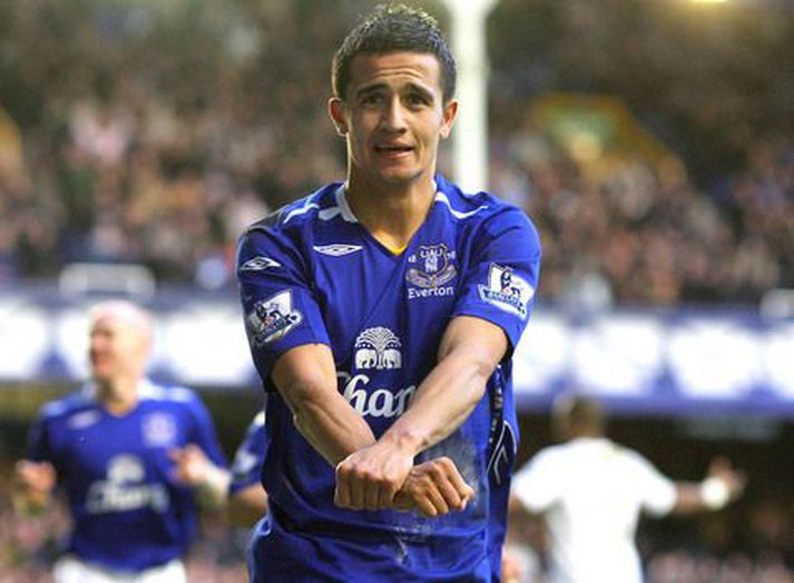 Tim Cahill með umdeilt fagn.